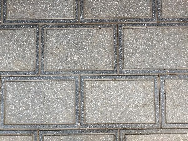 Grey Terrazzo sandblast-polished border rectangles