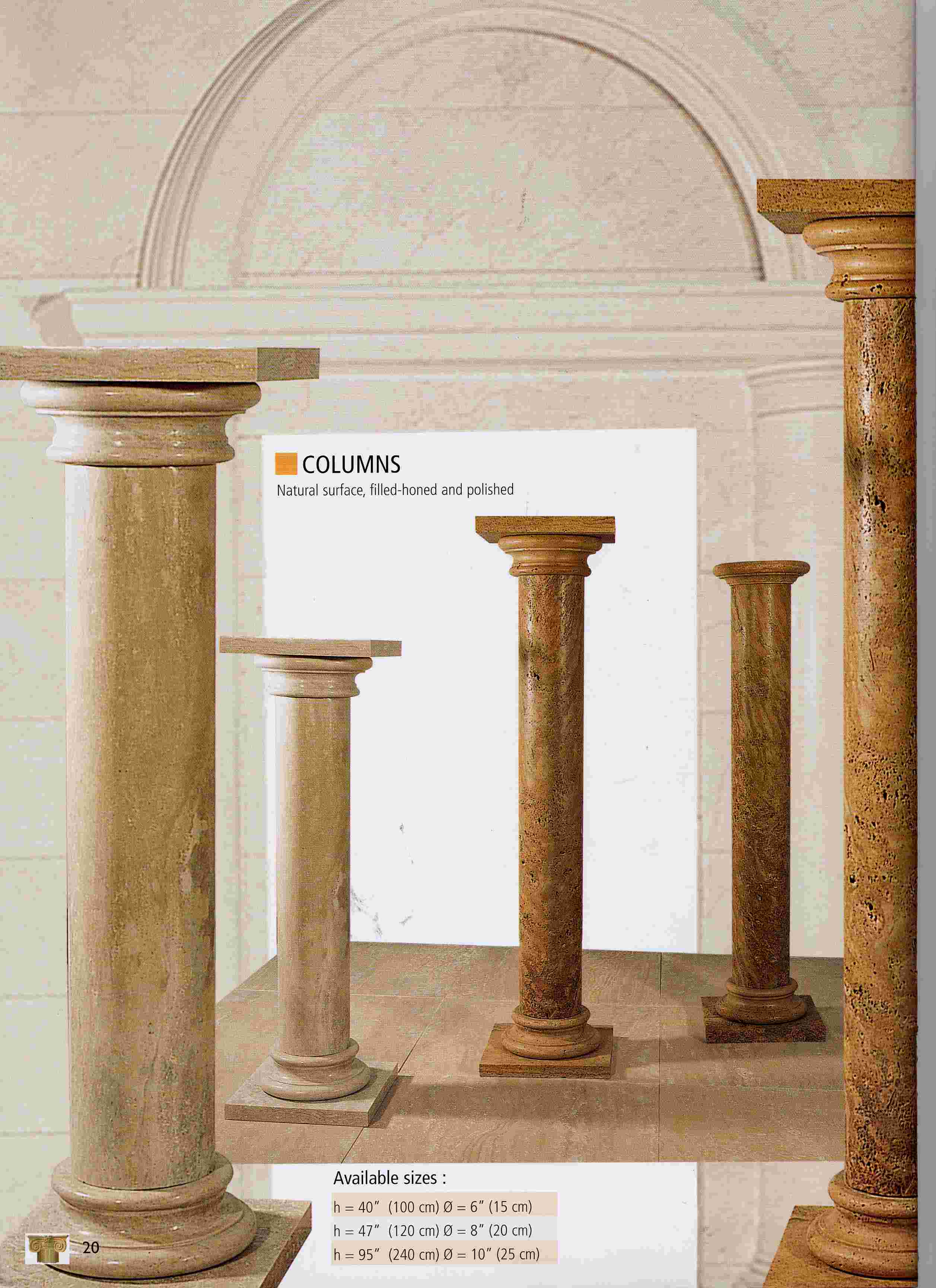 Miscellaneous Noce Travertine Column Gothic Stone