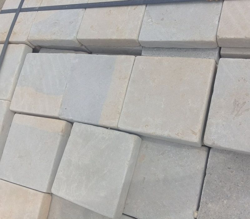 seahaze mix limestone tumbled cobblestones driveway systems