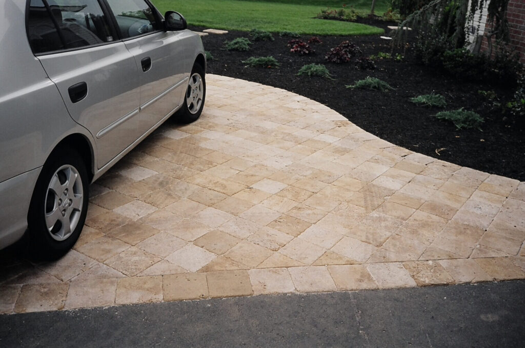 walnut travertine driveway systems pavers