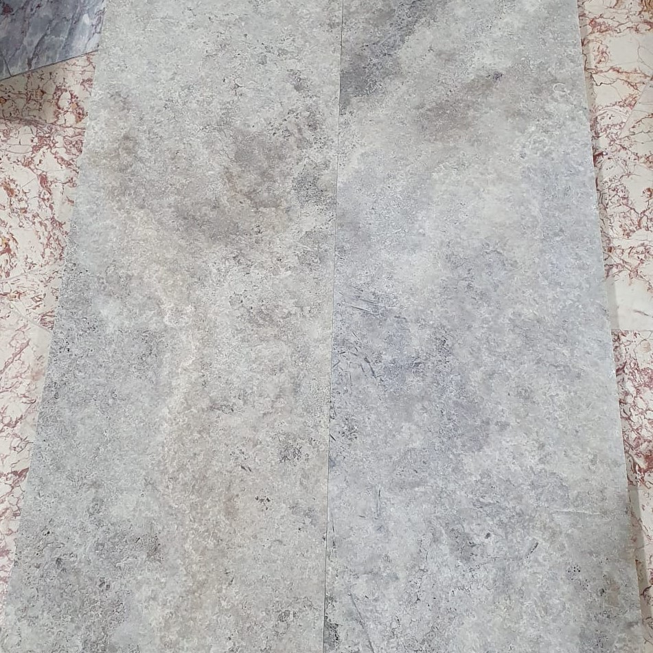 Silver grey travertine