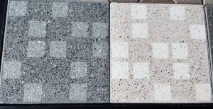 Terrazzo grey or beige checkerboard look