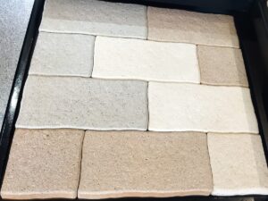 Multi-color Terrazzo wavy rectangular pavers