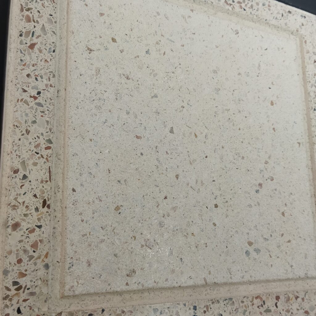 Beige square polished and sandblasted