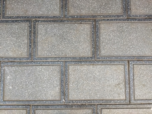 Grey Terrazzo sandblast-polished border rectangles