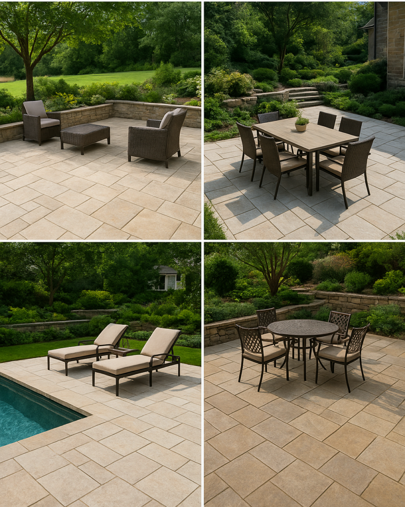 Beige Limestone Patios multi-pattern formats
