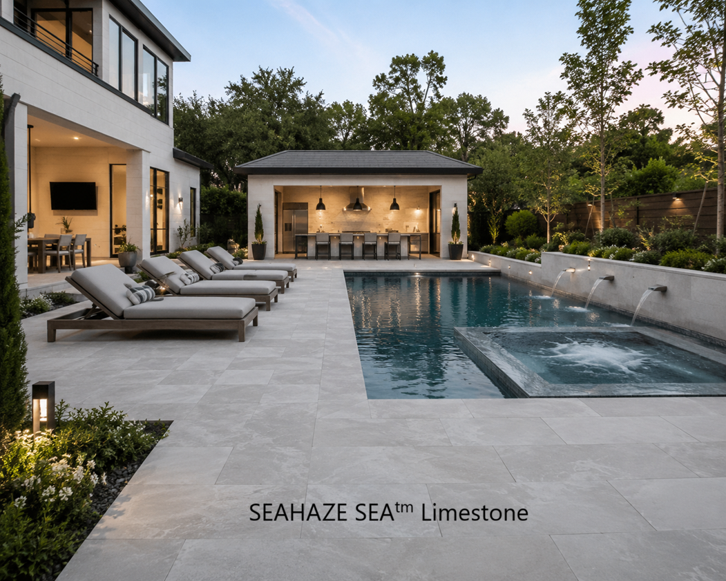 SEAHAZE SEA Limestone paver, coping, pool house flooring