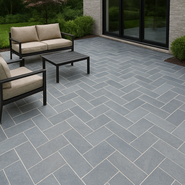 Gray-Limestone-Patio-Herringbone-Pattern-sandblasted.