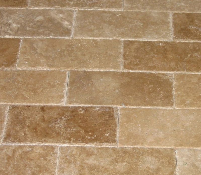 caramel travertine driveway pavers 8"x16"