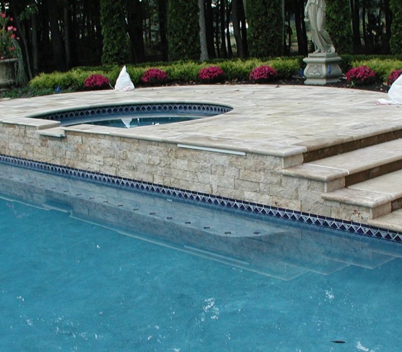 caramel travertine coping treads split face veneer